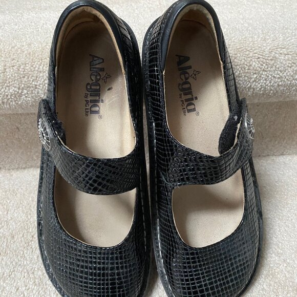 Alegria Paloma Black Dazzler Shoe Mary Jane  School Size 38  US 7 FREE Jacket - Picture 2 of 11